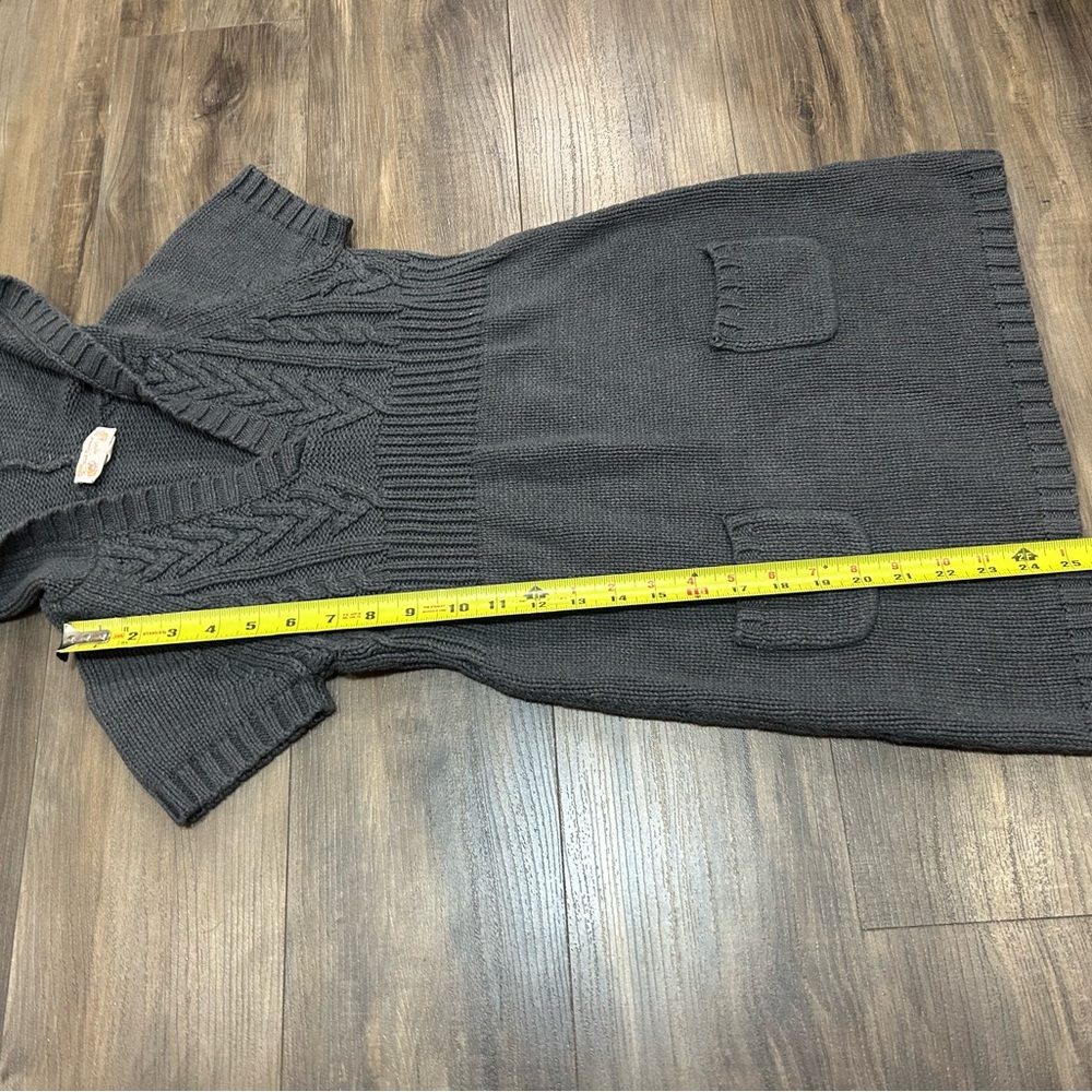 Red Camel Charcoal Gray Hooded Knit Mini Dress - Picture 6 of 6